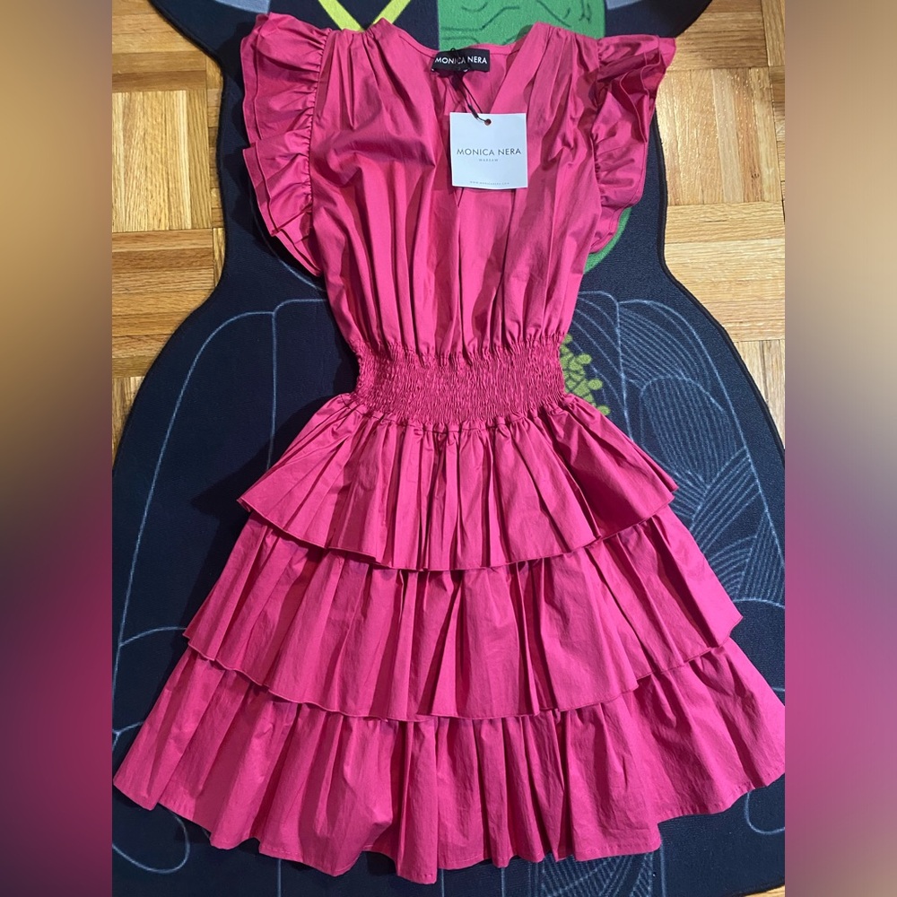Monica Nera pink up to knee dress size S